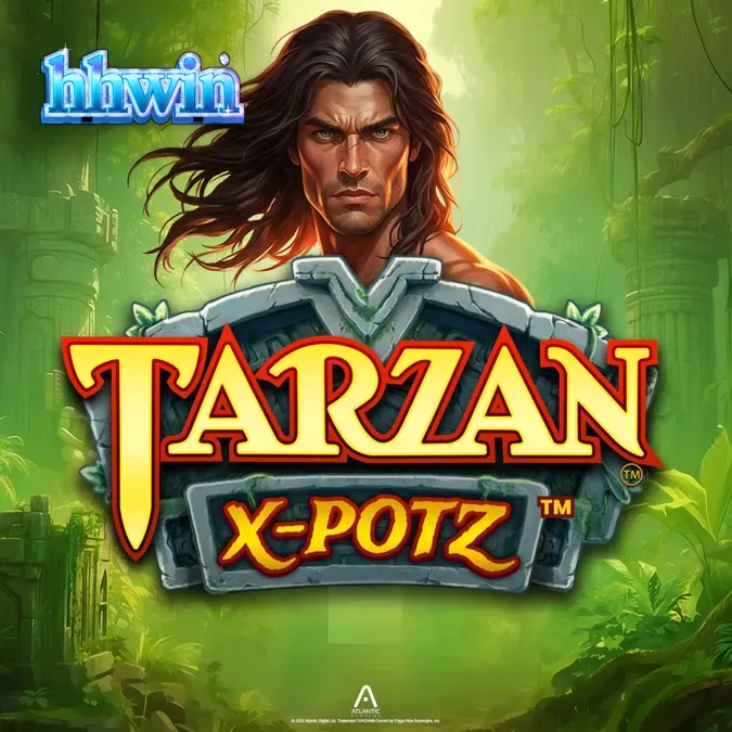 Interface do jogo Tarzan X-Potz com símbolos de selva e totens de multiplicador