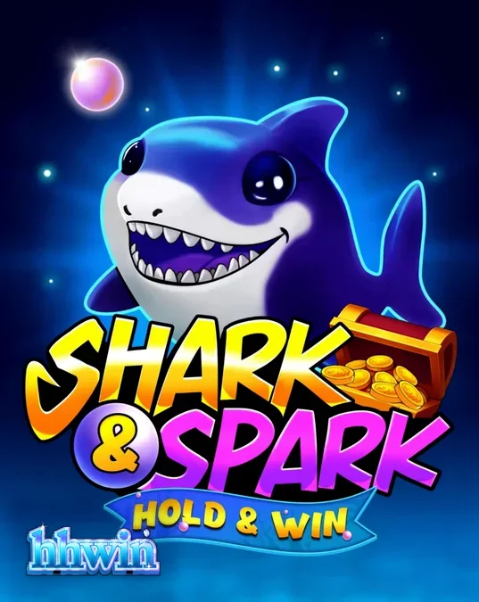 Personagem principal de Shark & Spark Hold & Win em um ambiente subaquático colorido